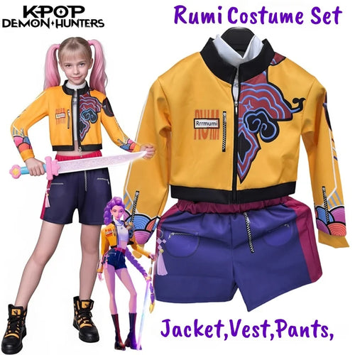 K-Pop Rumi Zoey Mira Demon Hunters Cosplay Costume for Girl Halloween