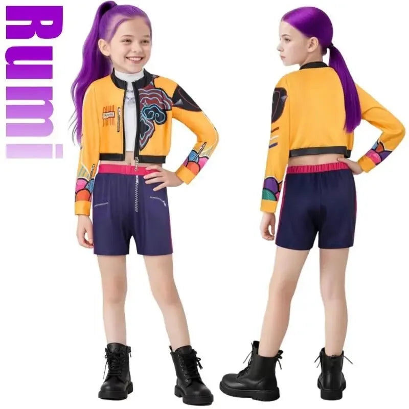 K-Pop Rumi Zoey Mira Demon Hunters Cosplay Costume for Girl Halloween