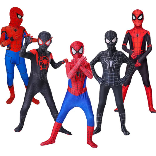 Spiderman Cosplay Fantasy Costumes Jumpsuit for Boys Girls Miles